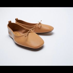Zara leather ballet flats
